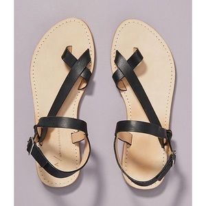Anthropologie Black Sandals Size 39